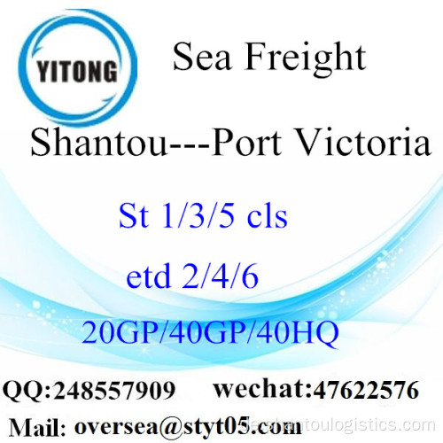 Shantou Port Sea Freight Versand nach Port Victoria